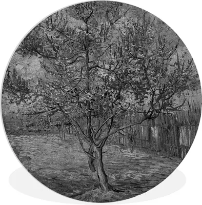 Produktbild von MuchoWow® Rundes Wandbild - Runde Bilder Der rosa Pfirsichbaum - Vincent van Gogh Ø 30 cm Kreis Wanddekoration Kunststoff - Wandkreis - Wandschmuck - Schlafzimmer - Bilder - Der Kreis - Kunst für die Wohnung - Plastik - Kunstdruck - Wandbild