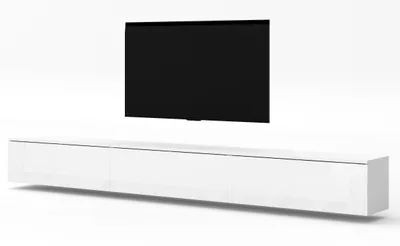Produktbild von AX LIVING TV Bank weiß Loriano weißes TV Board 3x100 cm Matt/Hochglanz