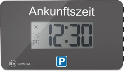 Produktbild von Digitale Parkscheibe V1 – elektronische Parkuhr – Mit Klickhalterung und ohne sichtbare Klebepads – StVO-konform & automatische Zeiteinstellung – für Deutschland und Dänemark