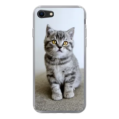 Produktbild von MuchoWow® Handyhülle Schutzhülle Hülle für iPhone SE 2022 Kätzchen - Augen - Gelb - Mädchen - Kinder - Jungen - Kinder Silikon Softcase Handy Hülle - Schutzhülle