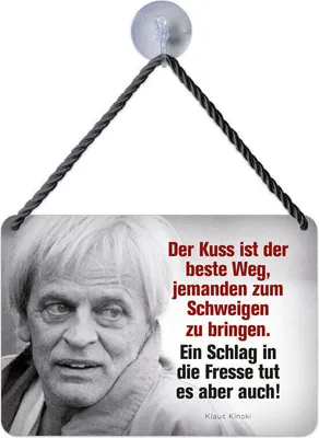 Produktbild von Kulthänger Blechschild KUSS SCHLAG IN DIE FRESSE - KINSKI, KH 247