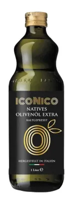 Produktbild von ICONICO INTENSIV 100% Italiano Natives Olivenöl EXTRA aus Apulien - 1 Liter GLAS - Neue Ernte