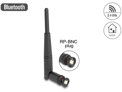 Obrázok produktu pre DeLOCK 90737, 2 dBi, 2.4 - 2.5 GHz, 50 ohm, 360°, Jednopásmové (2,4 ghz), Všesmerová anténa