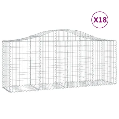 Produktbild von Gabionen mit Hochbogen 18 Stk. 200x50x80/100cm Verzinktes Eisen