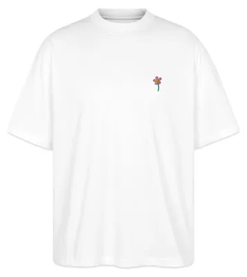 Produktbild von Spreadshirt Stickmotiv Frühlingsblume Für Gartenliebe Oversize Uni T-Shirt, L, Weiß