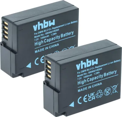 Produktbild von vhbw 2x Akku kompatibel mit Panasonic Lumix DMC-FZ200, DMC-FZ2000, DC-FZ1000 II, DMC-FZ1000, DC-G91, DC-G90 Kamera (1000 mAh, 7,2 V, Li-Ion), Infochip