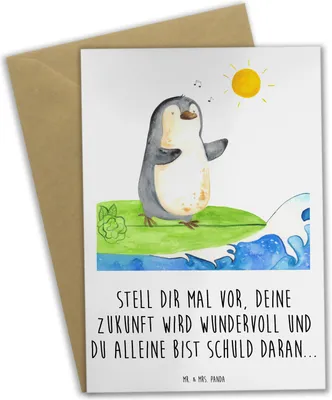 Produktbild von Mr. & Mrs. Panda Glückwunschkarte Mutig zu sich selbst stehen - Weiß - Geschenk, hochzeitskarten, Liebevolle Handarbeit, einladungskarten, Trost, Zuversicht, Glück