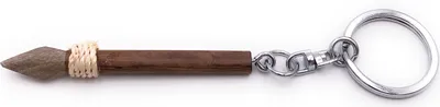 Productafbeelding van Onwomania sleutelhanger van hout, speer, stangenwapen, wapen, werpwapen, hanger, charme