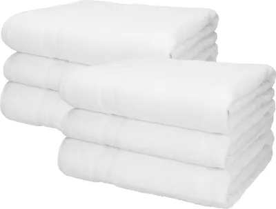 Produktbild von Betz 6 Stück XXL Badetücher 100 x 200 cm PALERMO  Saunatuch 100% Baumwolle  Farbe: weiß
