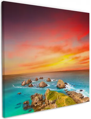 Produktbild von Wallario Premium Leinwandbild Himmel am Abend in Größe 50 x 50 cm