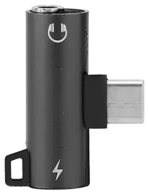 Image de Adaptateur casque Type C vers 3,5 mm, chargeur, prise 2 en 1, audio hi-fi avec charge rapide PD (noir)