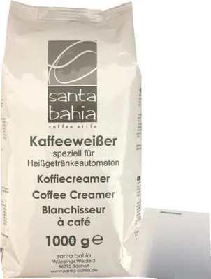 Produktbild von Santa Bahia Kaffeeweisser für Heißgetränkeautomaten Coffee Creamer (1x1 kg Beutel) + usy Block