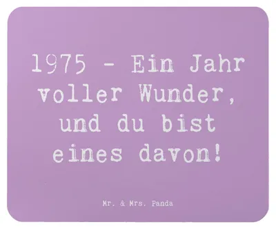 Produktbild von Mr. & Mrs. Panda Mauspad Spruch 1975 Geburtstag Wunder - Lavendeltraum - Geschenk, Jahr, Geburtstagsgeschenk, Mousepad, pc mausunterlage, Mouse Pad, Happy Birthday, Alter