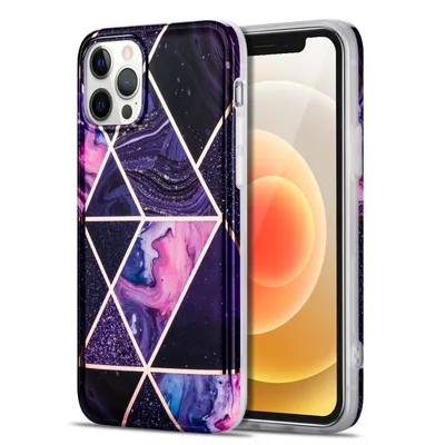 Image de Étui de téléphone portable en silicone et TPU à motif pour Apple iPhone 12 Mini, violet