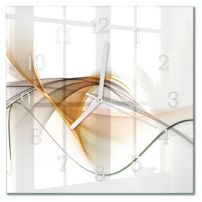 Produktbild von Tulup Glasuhr Wanduhr Küchenuhr Echt-Glas 30x30 cm Modern Dekorativ Geräuschlos Weiße Zeiger - Abstraktion
