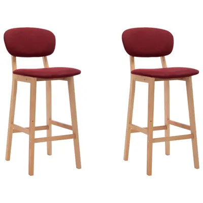 Immagine prodotto di vidaXL Sgabello da bar 2 pezzi. Tessuto rosso vino