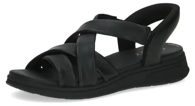 Produktbild von Caprice Damen Flache Sandale aus Leder, Schwarz (BLACK SOFTNAP.), 40