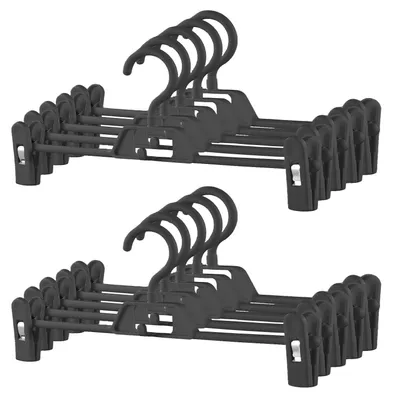 Hosenbügel-Set 10 Stück, Kunststoff, 34 cm, schwarz, drehbar
