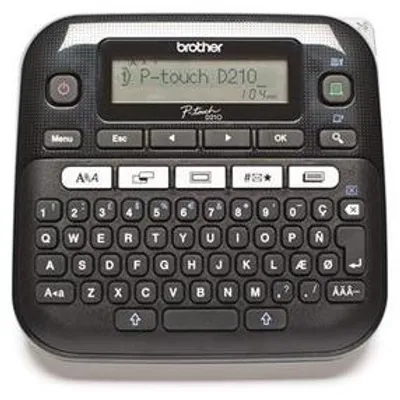 Obrázok produktu pre Brother PT-D210, QWERTY, Tepelný prenos, 180 x 180 DPI, 20 mm/s, Šedá, Biela