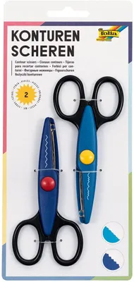Produktbild von folia 799/2 - Konturenscheren Set, Bastelscheren, 2 Stück, sortiert mit verschiedenen Schnittmustern