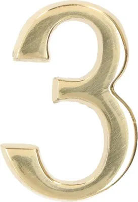 Obrázok produktu pre KOTARBAU® Samolepiace mosadzné číslo "3" 5 cm na vchodové dvere