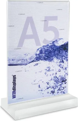 Produktbild von DIN A5 Tischaufsteller mit Acrylblock (satiniert)