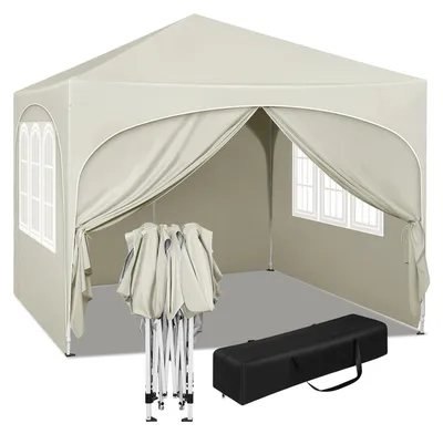 Obrázok produktu pre Páty stan – Skladací – Záhradný pavilón – 3x3 m – Vodotesný – S nastaviteľnou výškou – Gazebo