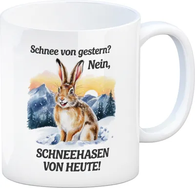Produktbild von Fröhlicher Schneehase Kaffeebecher