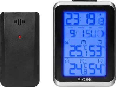 Obrázok produktu pre Meteorologická stanica VIRONE WS-3, teplomer, vlhkomer, hodiny, budík