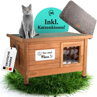 Produktbild von Katzenhaus Outdoor - winterfest & isoliert - inklusive Katzenkissen