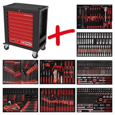 Produktbild von KS Tools  Performanceplus Werkstattwagen-Satz P15 mit 536 Werkzeugen, 815.8536