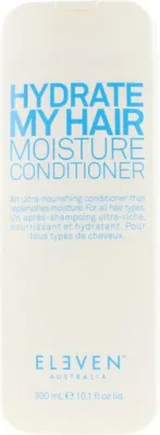 Produktbild von ELEVEN Australia Hydrate My Hair, Nicht-professionelle Haarspülung, Alle Farben, Anti-Frizz, Farbschutz, Feuchtigkeitsspendend, 300 ml, Flasche, Water (Aqua) (Eau), Cetearyl Alcohol, Isopropyl Myristate, Behentrimonium Chloride, Cetyl Alcohol,...