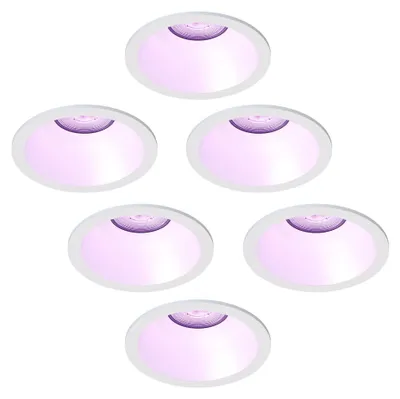 Produktbild von Ledvion 6er Set LED Einbaustrahler Rund Weiss 4.9W RGB CCT dimmbar