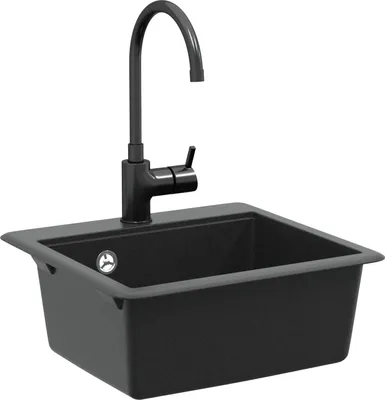 Image de vidaXL Lavabo noir 470 x 440 mm granit