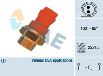 Produktbild von FAE 36340 Temperaturschalter Kühlerlüfter Thermoschalter für FORD FOCUS (DAW, DBW) FOCUS Kombi (DNW) Fiesta Mk4 Schrägheck (JAS, JBS) FIESTA III (GFJ)