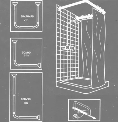 Produktbild von Universal Weiß Winkel L&U Form Dusch Badewanne Stange Winkelstange Duschvorhangstange