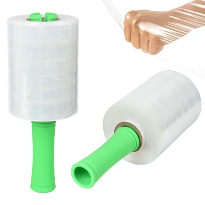 Stretchfolie 300 m x 13 cm, transparent, 2 Rollen mit Griff