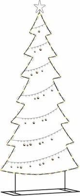 Image de Arbre de Noël en métal noir, 210 cm, en acier, marque vidaXL