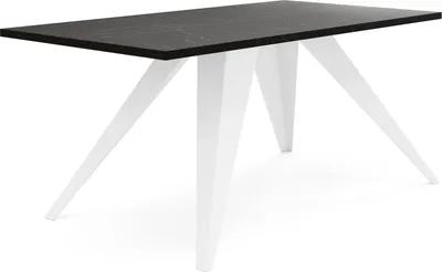 Produktbild von Couchtisch Venus 120 x 60 cm - Beistelltisch Rechteckig, Wohnzimmertisch Industrial - Sofatisch mit Metallgestell Weiß - Kaffeetisch Modern - Marmor Schwarz