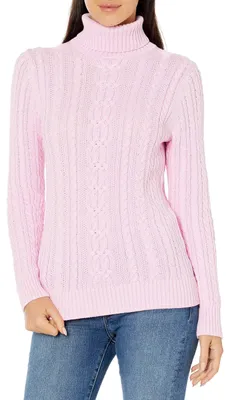Immagine prodotto di A. Maglione leggero da donna con collo alto e motivo a trecce (disponibile in diversi colori)