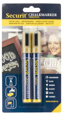 Produktbild von Securit® Original Kreidemarker, 2er-Set in Gold - Kreidestifte