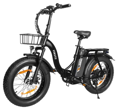Image de Vélo électrique pour adultes - D202, vélo tout-terrain pliable - Moteur 250W, 48V - Batterie amovible 20,8Ah - Autonomie de 50 à 80 km - Roues de 50 cm, pneus de 10 cm - 7 vitesses - Vitesse maximale de 25 km/h