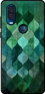 Produktbild von Smartphonica Phone Case Fit für Motorola One Vision mit grünen Blättern drucken - TPU Backcover Fall grünes Blatt-Design - Grün