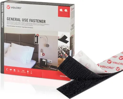 Image de Ruban Velcro® Adhésif Noir Fixation Réutilisable Et Puissante - Velcro®