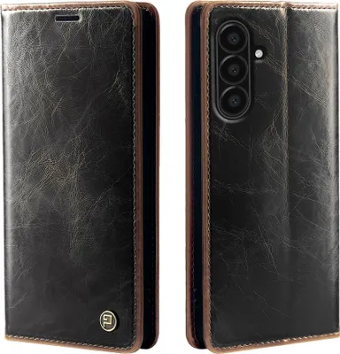 Produktbild von Handyhülle für Samsung Galaxy A17 / A17 5G Kunstleder Flip Vintage Cover Hülle RFID Schutz Case Kartenfach Farbe: Dunkelbraun