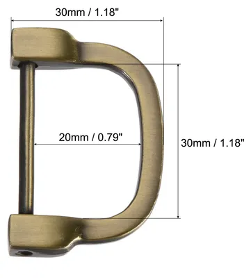 Produktbild von 2stk. U Form Hufeisen D-Ringe Einschraubschnalle fš¹r DIY, Hellbronze 30mm(1,18")