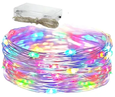 Obrázek produktu pro Verk 26020 Světelný řetěz na baterie 100 LED multikolor 10 m