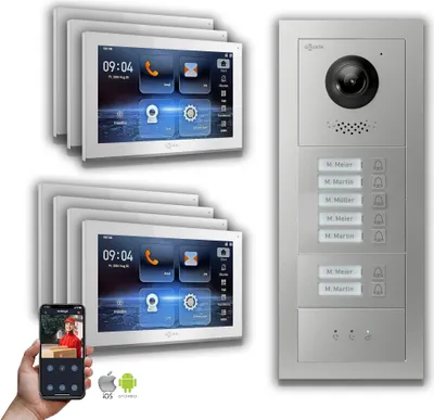 Produktbild von Goliath IP Video Türsprechanlage: 10-Zoll 7 Familienhaus, Anzeige, Silber : 10 Zoll Weiß : Aufputz Dose Monitor Farbe: 10 Zoll Weiß Montage: Aufputz Dose