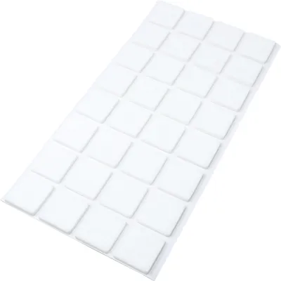 Produktbild von Adsamm® | 32 x selbstklebende Filzgleiter / Weiß / 25x25 mm / quadratisch / Möbelgleiter aus Filz mit 3.5 mm Stärke