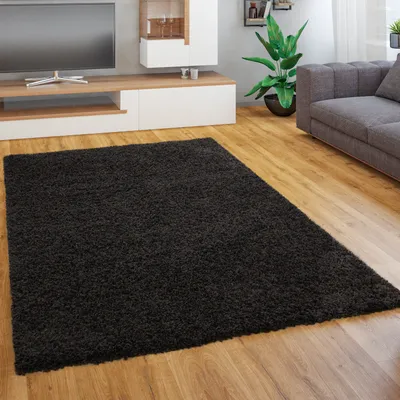Produktbild von Teppich Wohnzimmer Schlafzimmer Hochflor Shaggy Flokati Einfarbig Weich Modern Grösse Ø 80 cm Rund